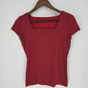 Tommy Hilfiger Mini Floral Square Neck Fitted Y2K Top Med